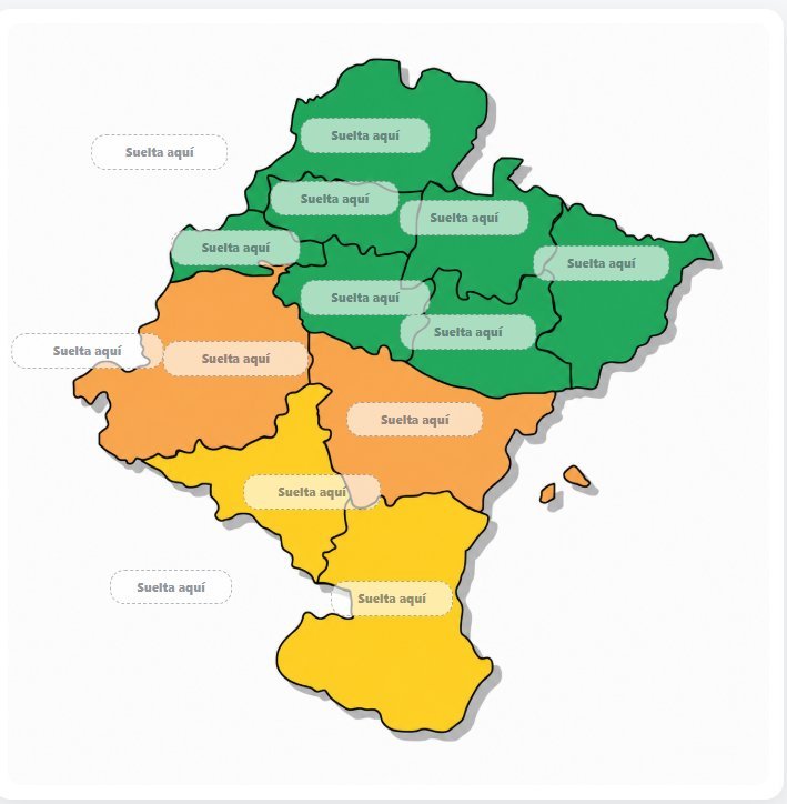 Mapa interactivo de Navarra dividido en zonas climáticas: atlántica al norte, transición en el centro y mediterránea al sur.